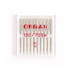 Иглы для бытовых швейных машин ORGAN универсальные №90, уп.10 игл