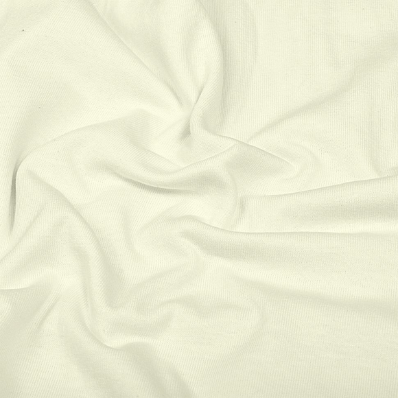 Ткань трикотаж Кулирка хлопок 145г опененд 100+100см экрю 12-0806 уп.10м