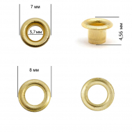 Люверсы сталь New Star №1,7 (? 3,7мм, h 4,56мм) цв. золото уп. 5000шт