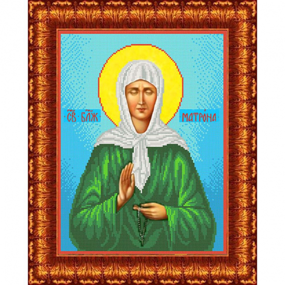 Набор для вышивания бисером КАРОЛИНКА арт. КБИН-3027(ч) Матрона Московская  26,7х33,5 см