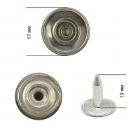 Пуговицы джинсовые латунь с отверстием и углублением 17мм New Star цв. никель черный уп. 500шт