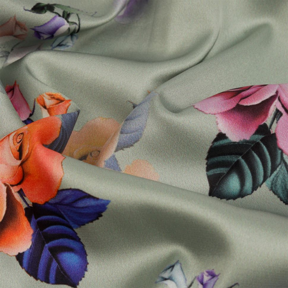 Ткань шелк Армани креп 90 г/м? 97% полиэстер, 3% лайкра шир.148 см арт.T.0346.6 цв.06 зеленый рул.25м