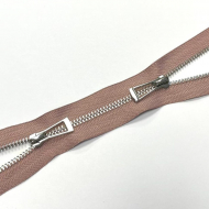 Молния мет. титан №5 никель два замка 110см D221 чайная роза