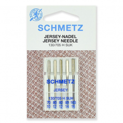 Иглы для бытовых швейных машин Schmetz джерси 130/705H SUK №70/80(2)/90/100, уп.5 игл