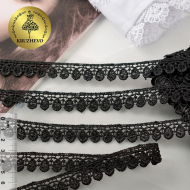 Кружево гипюр арт.КМС-1103 шир.15мм цв.черный уп.13,71м