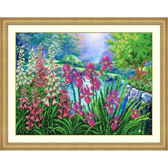 Набор для вышивания бисером ПАУТИНКА арт.Б-1493 Тихая заводь 38х28 см