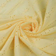 Ткань шитье 100 г/м? 100% хлопок шир.150 см арт.TBY.Emb.8002.51 цв.51 желтый рул.14,62м