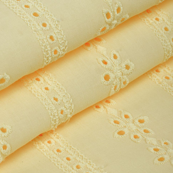 Ткань шитье 100 г/м? 100% хлопок шир.150 см арт.TBY.Emb.8002.51 цв.51 желтый рул.14,62м