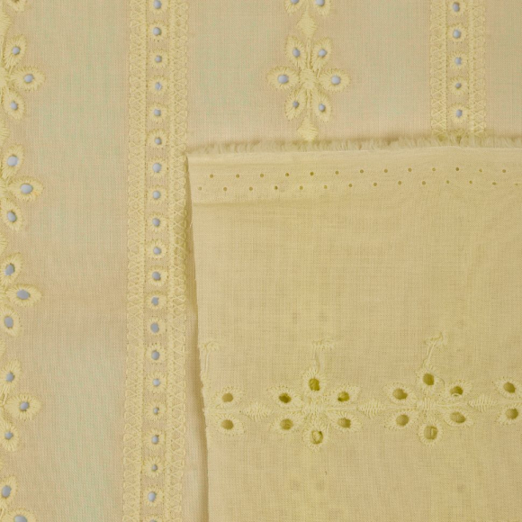 Ткань шитье 100 г/м? 100% хлопок шир.150 см арт.TBY.Emb.8002.51 цв.51 желтый рул.14,62м