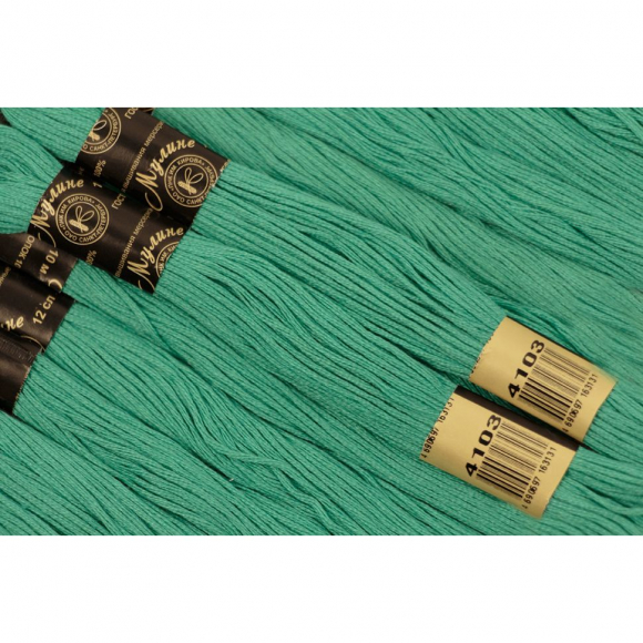 Нитки мулине цв.4103 св.бирюзовый 12х10м С-Пб Нитки мулине цв.4103 св.бирюзовый 12х10м С-Пб
