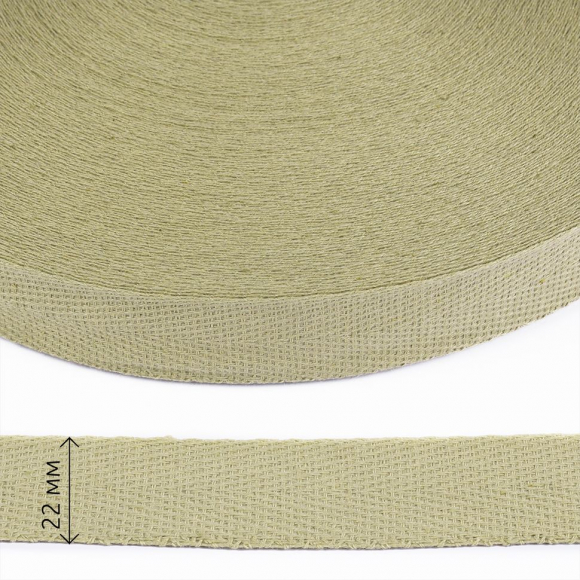 Тесьма киперная 22 мм хлопок 1,8г/см арт.12.2С-257К.22.071 цв.льняной уп.50м