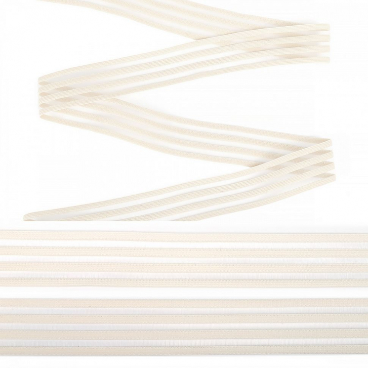 Резинка бельевая декоративная с прозрачными вставками Нейлон 030мм F102 сумрачно-белый уп.30м