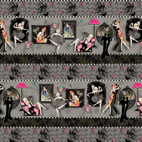 Ткань для пэчворка PEPPY Dance And Romance Panel 4498 146 г/м? 100% хлопок цв.25098 GRY1 уп.75х110 см