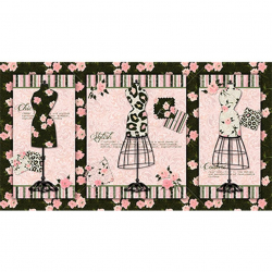 Ткань для пэчворка PEPPY Mademoiselle Fashion Panel 4639 145 г/м? 100% хлопок цв.26231 BLA1 уп.60х110 см