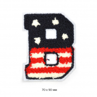 Аппликации пришивные махровые арт.ТВТ.ПРИШ.МАХР.26.05 B цв.син/красн/бел 10 шт 7х9 см