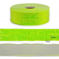 Лента светоотражающая (катафотная) Квадраты TBY отр.R100 шир.50мм арт.SV.KVD50y цв.желтый уп.50м