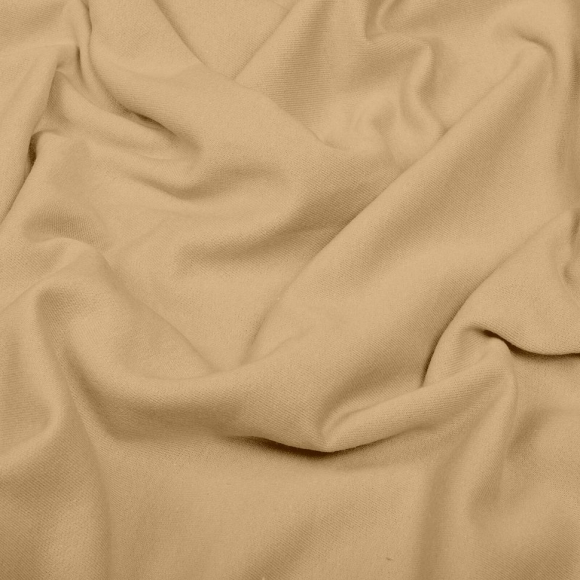 Ткань футер 2х нитка начес однотон. 190г/м?  95% хл  5%эласт  шир.100+100см арт.ДЛ1903013 цв.миндаль пач.45-70м