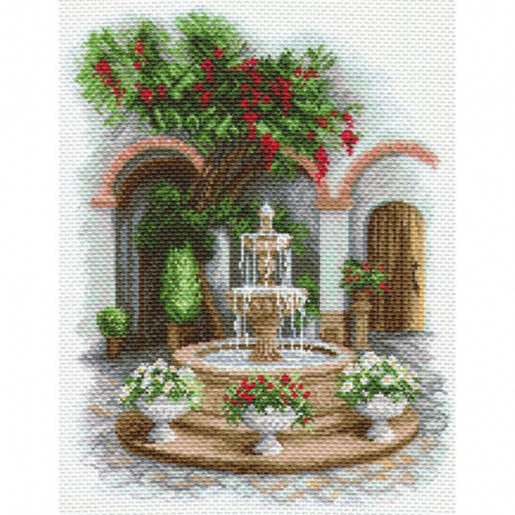 Рисунок на канве МАТРЕНИН ПОСАД арт.37х49 - 1690 У прохладного фонтана