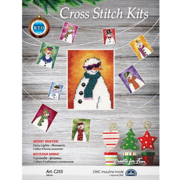 Набор для вышивания РТО арт.C255 Веселая зима 7х9 см