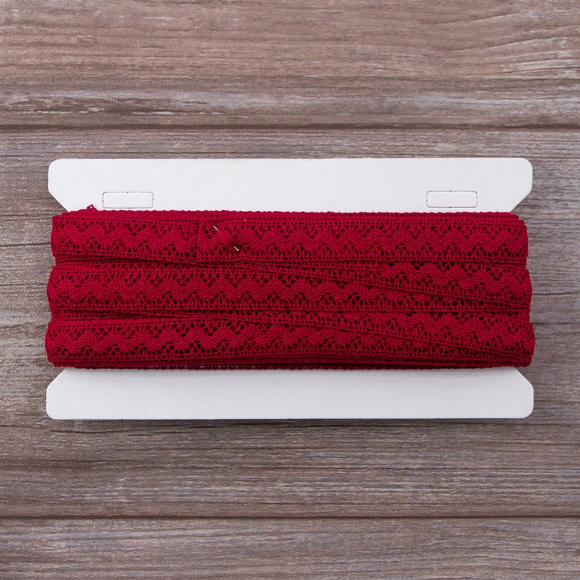 123089_Мерсеризованное хлопковое кружево, 16 мм, цвет бургунд