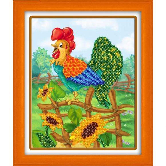 Набор для вышивания бисером ПАУТИНКА арт.Б-553 Петя-Петушок 13,5х18 см Набор для вышивания бисером ПАУТИНКА арт.Б-553 Петя-Петушок 13,5х18 см