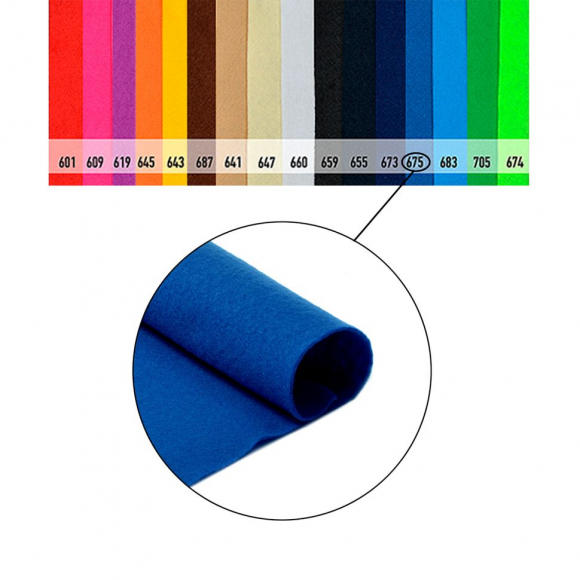 Фетр в рулоне жесткий Magic 4 Hobby 1мм 100см арт.FLT-H2 уп.1м цв.675 синий Фетр в рулоне жесткий Magic 4 Hobby 1мм 100см арт.FLT-H2 уп.1м цв.675 синий