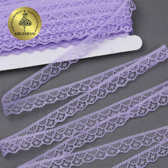 Кружево-трикотаж KRUZHEVO арт.TBY 150-2 шир.12мм цв.11 св.сиреневый уп.27,4м Кружево-трикотаж KRUZHEVO арт.TBY 150-2 шир.12мм цв.11 св.сиреневый уп.27,4м