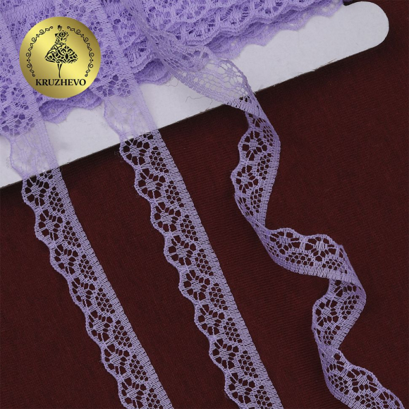 Кружево-трикотаж KRUZHEVO арт.TBY 150-2 шир.12мм цв.11 св.сиреневый уп.27,4м Кружево-трикотаж KRUZHEVO арт.TBY 150-2 шир.12мм цв.11 св.сиреневый уп.27,4м
