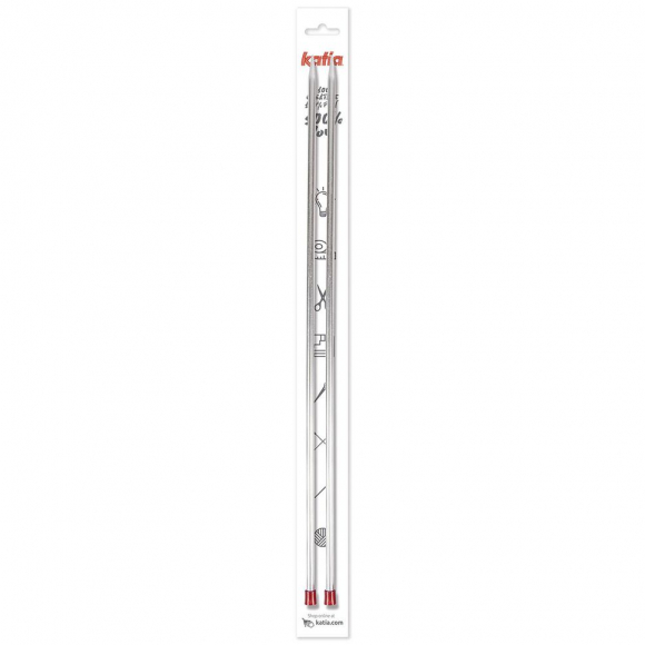 182480_Спицы прямые алюминиевые KATIA, 40 см, 5,5 мм