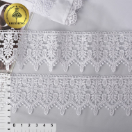 Кружево гипюр KRUZHEVO арт.TR.4G8596A шир.65мм цв.01 белый уп.9м