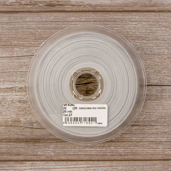 19698_Косая бейка атласная 20 мм, 25 м, цвет 27, светло-серый