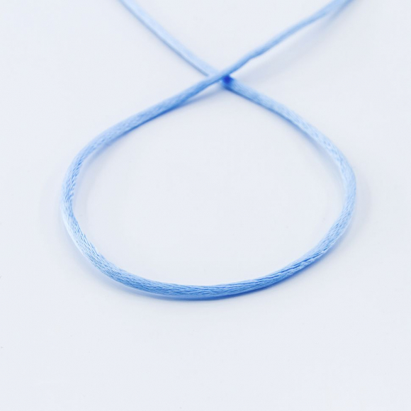 Шнур атласный SAFISA 2 мм, 25 м, цвет 04, светло-голубой