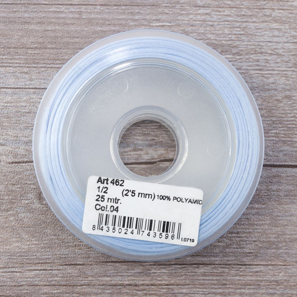 Шнур атласный SAFISA 2 мм, 25 м, цвет 04, светло-голубой