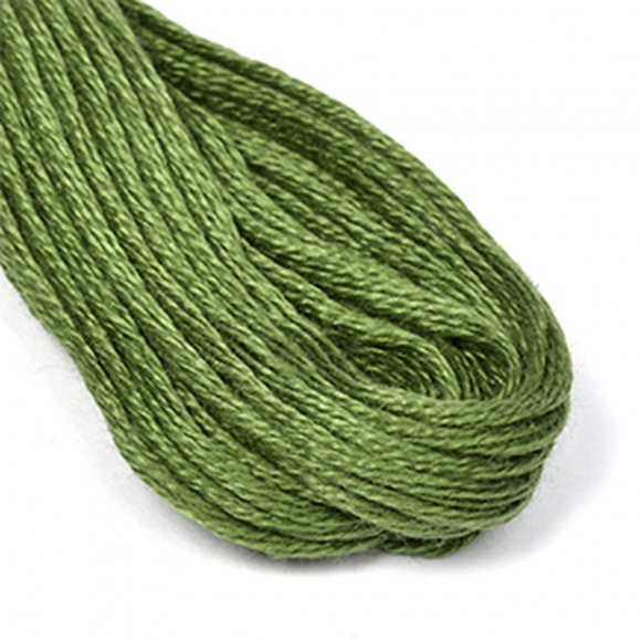 Нитки мулине цв.3804 зеленый 12х10м С-Пб