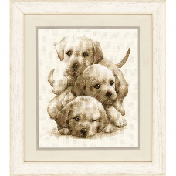 Набор для вышивания VERVACO арт.PN-0148781 Щенки лабрадора 24х19 см
