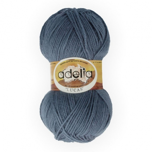 Пряжа ADELIA LUCAS (70% шерсть, 30% акрил) 5х100г/218м цв.18 серый
