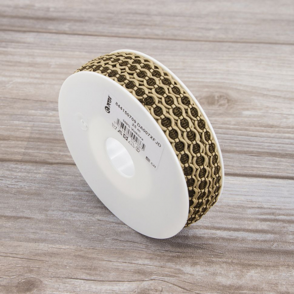 Тесьма PEGA тип отделочная, цвет бежево-коричневый, 9 мм