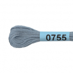 Нитки для вышивания Gamma мулине (0207-0819) 100% хлопок 24 x 8 м цв.0755 серо-голубой