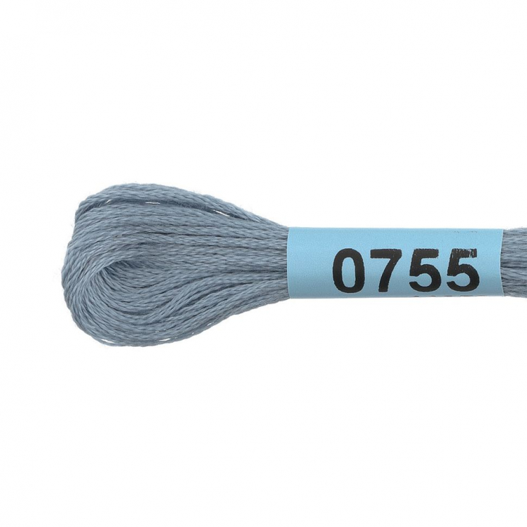 Нитки для вышивания Gamma мулине (0207-0819) 100% хлопок 24 x 8 м цв.0755 серо-голубой