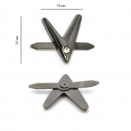 Украшение фигурное с шипами HP-1599 15х20мм со стразами цв. никель черный уп. 100шт