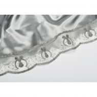 Кружево сетке арт.TBY.10182E-01 шир.60мм цв.белый/серебро уп.27,4м