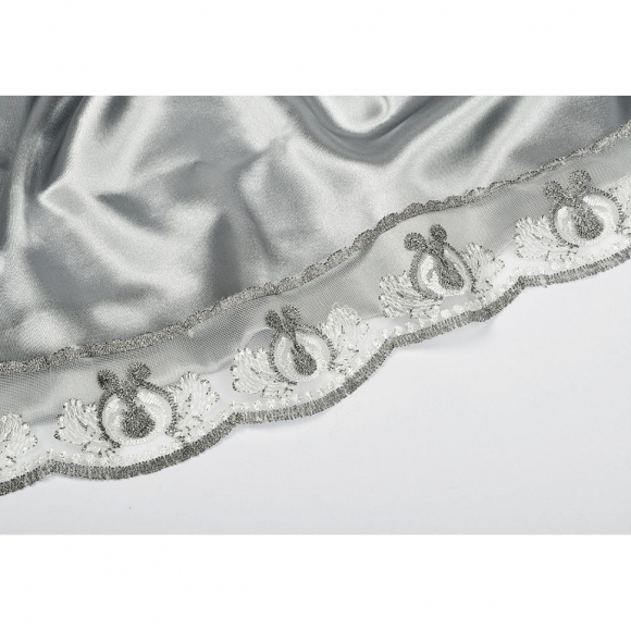 Кружево сетке арт.TBY.10182E-01 шир.60мм цв.белый/серебро уп.27,4м