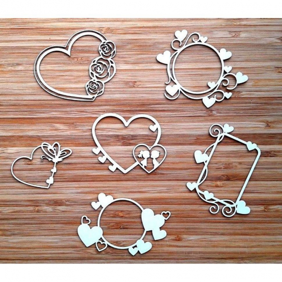 112670_Чип-борд картонный "Рамки - сердечки"