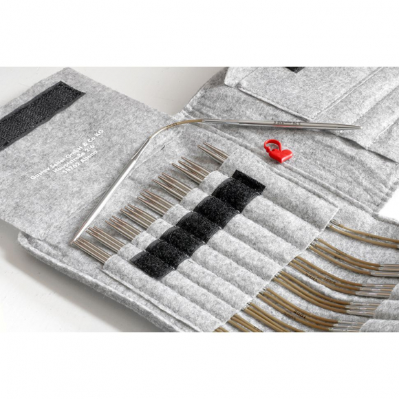 151776_Органайзер addiNest для гибких спиц addiCrasyTrio, войлочный, 14 х 15 см, 11 ячеек