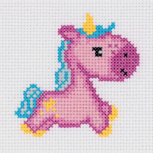 Набор для вышивания KLART арт. 8-434 Единорожка 10,5х10 см
