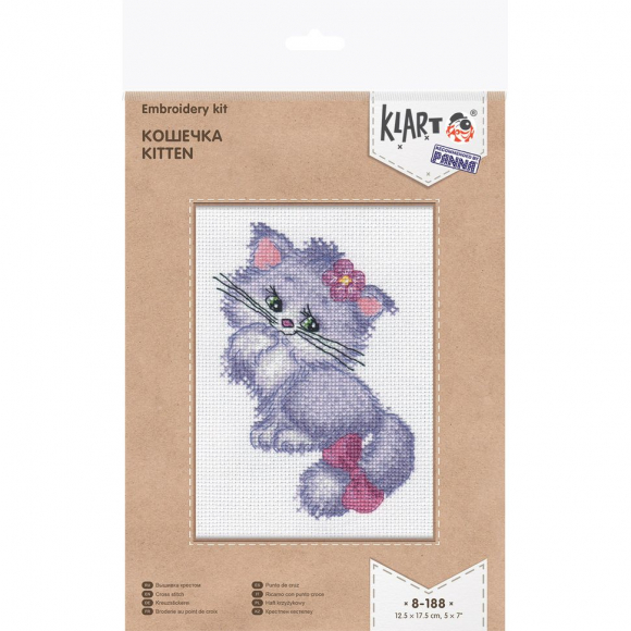 Набор для вышивания KLART арт. 8-188 Кошечка 12,5х17,5 см Набор для вышивания KLART арт. 8-188 Кошечка 12,5х17,5 см