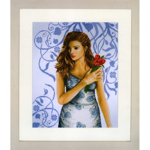 Набор для вышивания LANARTE арт.PN-0008102 Lady in blue 39х49 см
