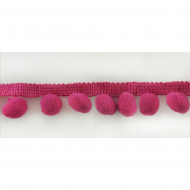 92862_Тесьма с помпонами MATSA цвет пурпурно-красный