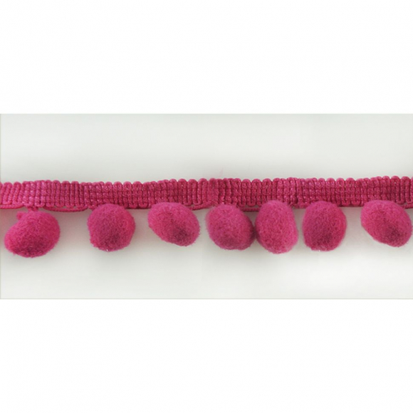 92862_Тесьма с помпонами MATSA цвет пурпурно-красный