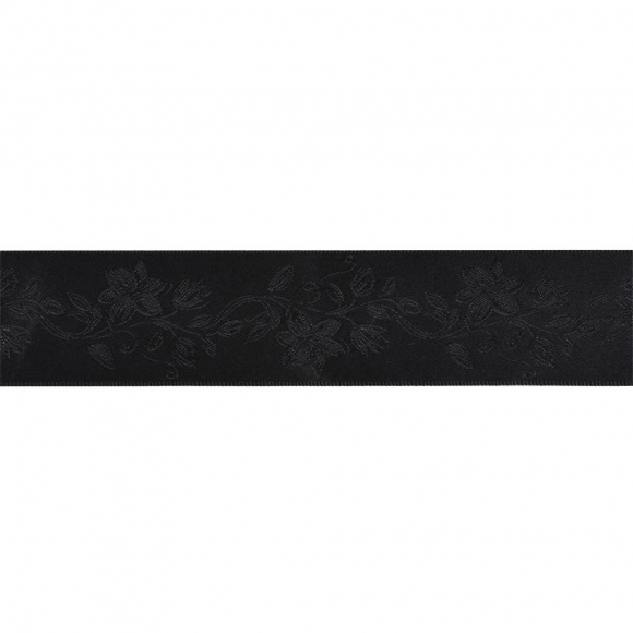 Лента (тесьма) жаккардовая арт.VB.620386 шир. 38мм цв.черный уп.10 м